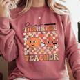 One Thankful Teacher Thanksgiving Groovy Fall Autumn Teacher Comfort Colors Sweatshirt Crimson One Thankful Teacher Thanksgiving Groovy Fall Autumn Teacher Comfort Colors Sweatshirt Crimson