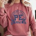PE Teacher Living That PE Life Physical Education Teacher Comfort Colors Sweatshirt Crimson