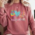 Peace Love Art Painting Palette Art Teacher Comfort Colors Sweatshirt Crimson Peace Love Art Painting Palette Art Teacher Comfort Colors Sweatshirt Crimson