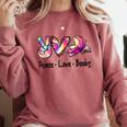 Peace Love Books Librarian Teacher Life Book Library Tie Dye Comfort Colors Sweatshirt Crimson Peace Love Books Librarian Teacher Life Book Library Tie Dye Comfort Colors Sweatshirt Crimson
