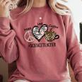 Peace Love Coffee Science Teacher Comfort Colors Sweatshirt Crimson