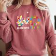 Peace Love Inclusion Sped Squad Special-Ed Teacher Daycare Comfort Colors Sweatshirt Crimson Peace Love Inclusion Sped Squad Special-Ed Teacher Daycare Comfort Colors Sweatshirt Crimson