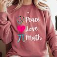 Peace Love Math Maths Teacher Pi Symbol Men Women Comfort Colors Sweatshirt Crimson