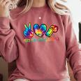 Peace Love Physical Education Tie Dye Sports PE Teacher Comfort Colors Sweatshirt Crimson