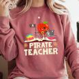 Pirate Teacher Men Women Kids Comfort Colors Sweatshirt Crimson Pirate Teacher Men Women Kids Comfort Colors Sweatshirt Crimson