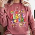 Play Is Learning Teacher First Day Of School Back To School Comfort Colors Sweatshirt Crimson Play Is Learning Teacher First Day Of School Back To School Comfort Colors Sweatshirt Crimson