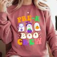 Pre-K Boo Crew Cute Ghost Halloween Costume Teacher Student For Men Women Kids Comfort Colors Sweatshirt Crimson