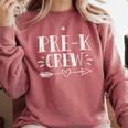 Pre-K Crew 1st Day Of School Pre-K Teacher Team Comfort Colors Sweatshirt Crimson Pre-K Crew 1st Day Of School Pre-K Teacher Team Comfort Colors Sweatshirt Crimson