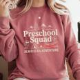 Pre-K Squad Adventure Camping Preschool Teacher Boy Girl Kid Comfort Colors Sweatshirt Crimson