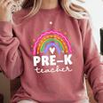 Pre-K Teacher Cute Pre Kindergarten For Teachers Rainbow For Men Women Kids Comfort Colors Sweatshirt Crimson Pre-K Teacher Cute Pre Kindergarten For Teachers Rainbow For Men Women Kids Comfort Colors Sweatshirt Crimson
