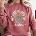 Pre-K Teacher Leopard Boho Rainbow Back To School Comfort Colors Sweatshirt Crimson Pre-K Teacher Leopard Boho Rainbow Back To School Comfort Colors Sweatshirt Crimson
