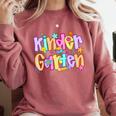 Preppy Kindergarten First Day Of School Teachers Girls Boys Comfort Colors Sweatshirt Crimson Preppy Kindergarten First Day Of School Teachers Girls Boys Comfort Colors Sweatshirt Crimson