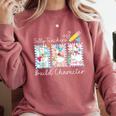 Preppy Silly Teacher Goose Build Character Back To School Comfort Colors Sweatshirt Crimson