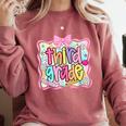Preppy Third Grade Back To School Teacher Girl Kid Comfort Colors Sweatshirt Crimson