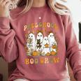 Preschool Boo Crew Teacher Kids Halloween Ghost Cat Pumpkin Comfort Colors Sweatshirt Crimson Preschool Boo Crew Teacher Kids Halloween Ghost Cat Pumpkin Comfort Colors Sweatshirt Crimson