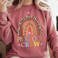 Preschool Crew Cute Leopard Rainbow Back To School Teachers Comfort Colors Sweatshirt Crimson Preschool Crew Cute Leopard Rainbow Back To School Teachers Comfort Colors Sweatshirt Crimson