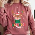 Preschool Crew Xmas Reindeer Teacher Student Christmas Comfort Colors Sweatshirt Crimson