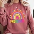 Preschool Rainbow Girls Boys Kids Teacher Back To School Comfort Colors Sweatshirt Crimson Preschool Rainbow Girls Boys Kids Teacher Back To School Comfort Colors Sweatshirt Crimson