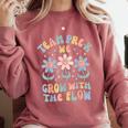 Preschool Teacher Appreciation Team Pre-K Grow With The Flow Comfort Colors Sweatshirt Crimson