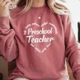 Preschool Teacher Heart Word Cloud Comfort Colors Sweatshirt Crimson Preschool Teacher Heart Word Cloud Comfort Colors Sweatshirt Crimson