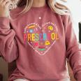Preschool Teacher Pre-K Heart First Day Of Preschool Kids Comfort Colors Sweatshirt Crimson Preschool Teacher Pre-K Heart First Day Of Preschool Kids Comfort Colors Sweatshirt Crimson
