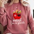 Pretend I'm A Pirate Teacher Apple Talk Like A Pirate Day Men Women Kids Comfort Colors Sweatshirt Crimson