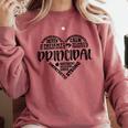 Principal Heart Life School Principal Teacher Appreciation Comfort Colors Sweatshirt Crimson