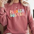 Problem Solver School Work Staff Front Desk Teacher Comfort Colors Sweatshirt Crimson Problem Solver School Work Staff Front Desk Teacher Comfort Colors Sweatshirt Crimson