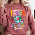 Proud To Teach Multilingual Learner ESL English Teacher Comfort Colors Sweatshirt Crimson