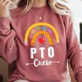 PTO Crew Parent School Volunteer Board Mom Parent Teacher Comfort Colors Sweatshirt Crimson PTO Crew Parent School Volunteer Board Mom Parent Teacher Comfort Colors Sweatshirt Crimson