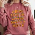 Pumpkin ABC Halloween Alphabet Costume School Teacher Kids Comfort Colors Sweatshirt Crimson
