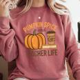 Pumpkin Spice And Teacher Life Halloween Teacher Comfort Colors Sweatshirt Crimson Pumpkin Spice And Teacher Life Halloween Teacher Comfort Colors Sweatshirt Crimson
