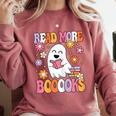 Read More Books Groovy Halloween Teacher Women Comfort Colors Sweatshirt Crimson Read More Books Groovy Halloween Teacher Women Comfort Colors Sweatshirt Crimson