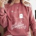 Read In Peace Skeleton Halloween Book Reading Spooky Teacher Comfort Colors Sweatshirt Crimson