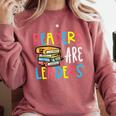 Readers Are Leaders Reading Book Lover Teacher Women Men Kid Comfort Colors Sweatshirt Crimson