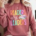 Readers Are Leaders Reading Book Lovers Teacher Women Kids Comfort Colors Sweatshirt Crimson Readers Are Leaders Reading Book Lovers Teacher Women Kids Comfort Colors Sweatshirt Crimson