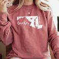 Red For Ed Maryland Teacher Public Education Comfort Colors Sweatshirt Crimson