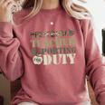 Retro Back To School Women Old Camo Preschool Teacher Comfort Colors Sweatshirt Crimson Retro Back To School Women Old Camo Preschool Teacher Comfort Colors Sweatshirt Crimson