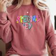 Retro Checkered Special Education Teacher Back To School Comfort Colors Sweatshirt Crimson