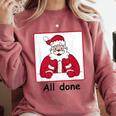 Retro All Done Christmas Special Ed Teacher Team Santa Women Comfort Colors Sweatshirt Crimson