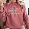 Retro Early Intervention Teacher Intervention Specialist Comfort Colors Sweatshirt Crimson