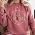 Retro ESL Teacher Teach Multilingual Learners Team Comfort Colors Sweatshirt Crimson Retro ESL Teacher Teach Multilingual Learners Team Comfort Colors Sweatshirt Crimson