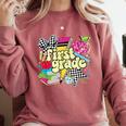 Retro First Grade Teacher Disco Ball Coquette Back To School Comfort Colors Sweatshirt Crimson Retro First Grade Teacher Disco Ball Coquette Back To School Comfort Colors Sweatshirt Crimson