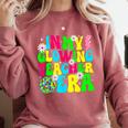 Retro Groovy In My Glowing Teacher Era Happy Teacher's Day Comfort Colors Sweatshirt Crimson