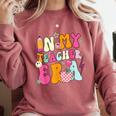 Retro Groovy In My Teaching Era Best Teacher Appreciation Comfort Colors Sweatshirt Crimson