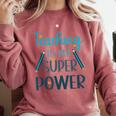 Retro Groovy Teaching Is My Super Power Teacher's Present Men Women Comfort Colors Sweatshirt Crimson Retro Groovy Teaching Is My Super Power Teacher's Present Men Women Comfort Colors Sweatshirt Crimson
