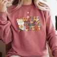 Retro Grovvy Coffee Teach Repeat Teacher Comfort Colors Sweatshirt Crimson Retro Grovvy Coffee Teach Repeat Teacher Comfort Colors Sweatshirt Crimson