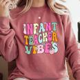 Retro Infant Teacher Vibes Women Daycare Teacher Comfort Colors Sweatshirt Crimson Retro Infant Teacher Vibes Women Daycare Teacher Comfort Colors Sweatshirt Crimson