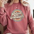 Retro School Counselor Back To School Teacher Squad Crew Comfort Colors Sweatshirt Crimson Retro School Counselor Back To School Teacher Squad Crew Comfort Colors Sweatshirt Crimson