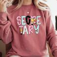 Retro Secretary Back To School Teacher Appreciation Comfort Colors Sweatshirt Crimson Retro Secretary Back To School Teacher Appreciation Comfort Colors Sweatshirt Crimson